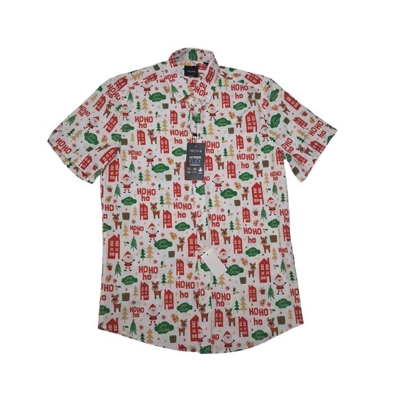 Trion Other - Trion Men's Small Shirt NEW WITH TAGS Christmas Ho Ho Ho Button Up